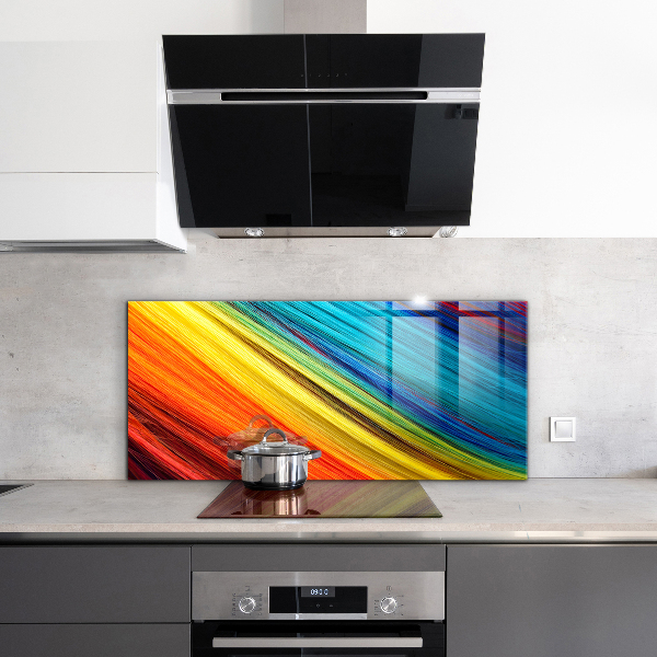 Keuken achterwand glas Kleurrijk regenboog grafisch patroon