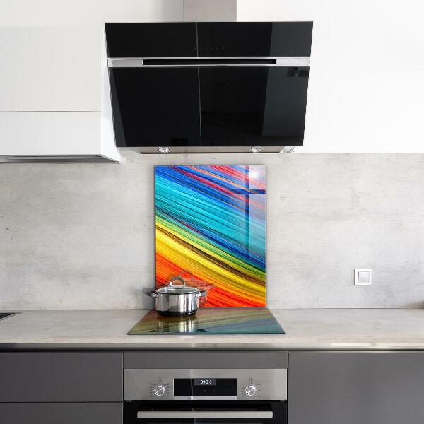 Keuken achterwand glas Kleurrijk regenboog grafisch patroon