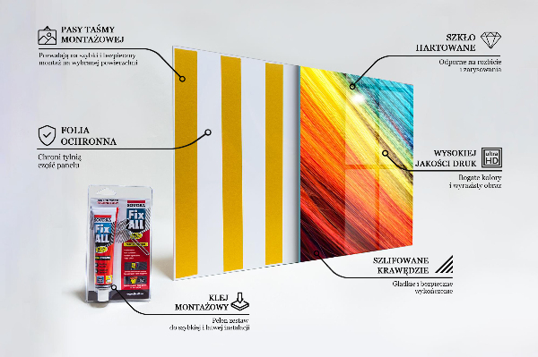Keuken achterwand glas Kleurrijk regenboog grafisch patroon