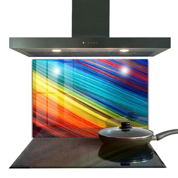Keuken achterwand glas Kleurrijk regenboog grafisch patroon