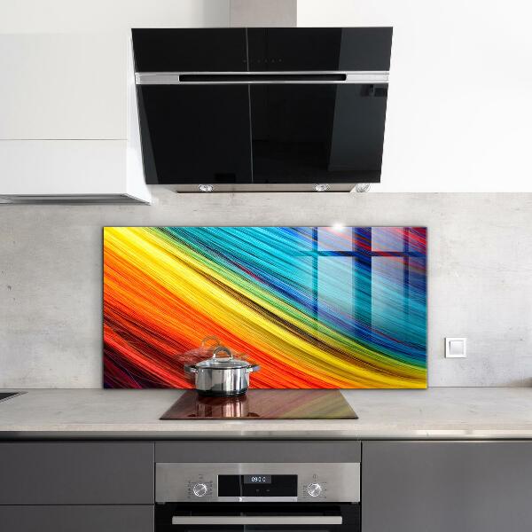 Keuken achterwand glas Kleurrijk regenboog grafisch patroon
