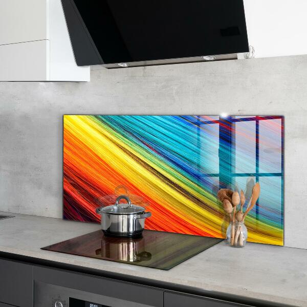 Keuken achterwand glas Kleurrijk regenboog grafisch patroon