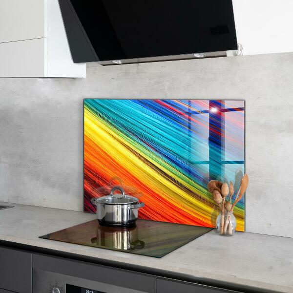 Keuken achterwand glas Kleurrijk regenboog grafisch patroon