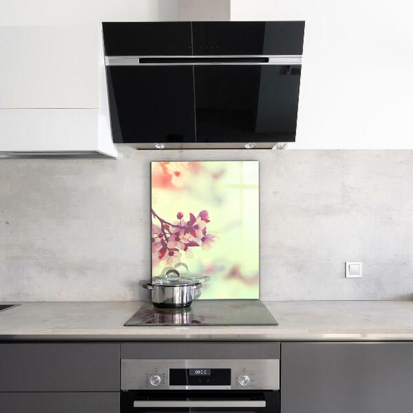 Spatscherm keuken glas Bloeiende roze boom