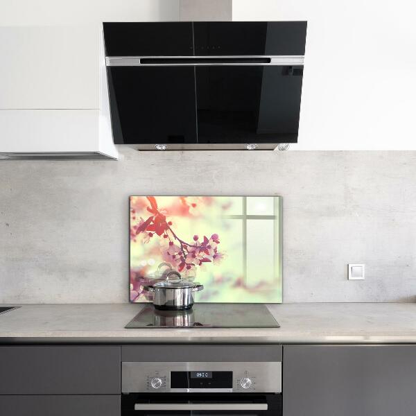 Spatscherm keuken glas Bloeiende roze boom