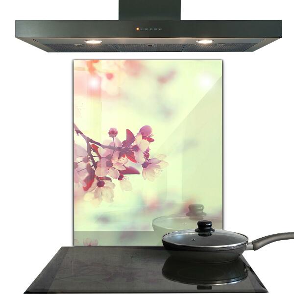 Spatscherm keuken glas Bloeiende roze boom