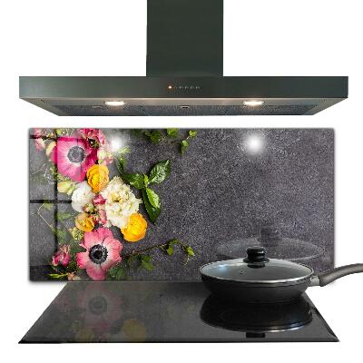 Spatscherm keuken glas Natuurlijke bloemencompositie