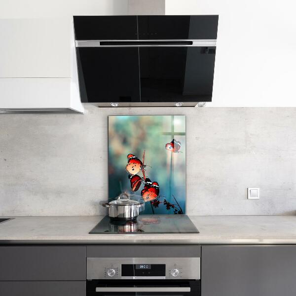 Spatscherm keuken glas Kwetsbare vlinder in de wind