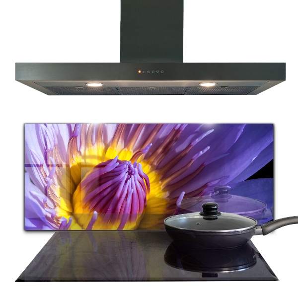 Spatscherm keuken glas Details van de paarse bloem