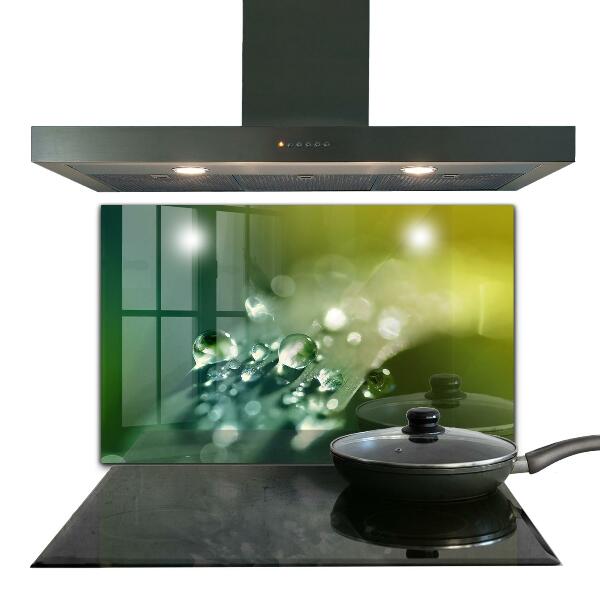 Achterwand keuken Dauw op groene bladeren