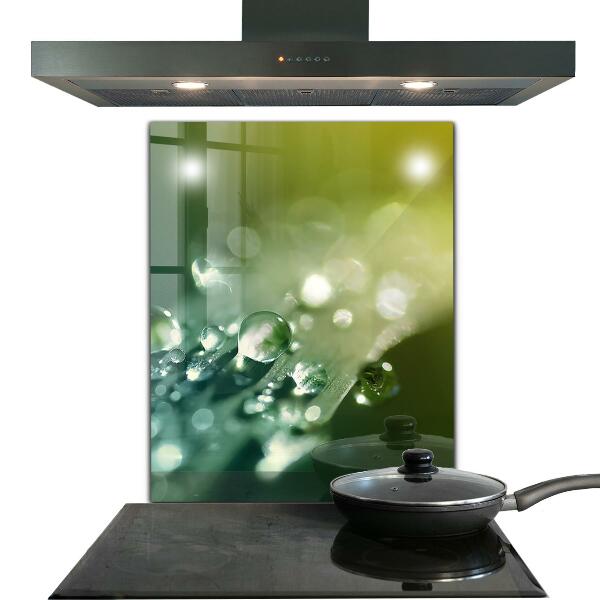 Achterwand keuken Dauw op groene bladeren