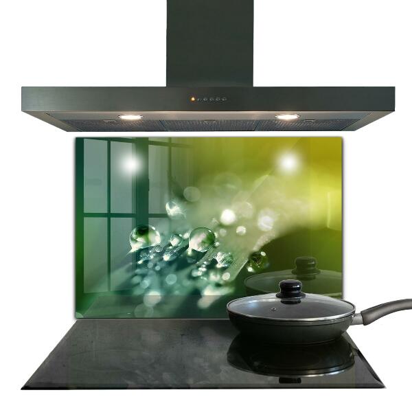 Achterwand keuken Dauw op groene bladeren