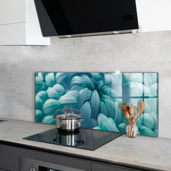 Spatscherm keuken glas Blauwe chrysant