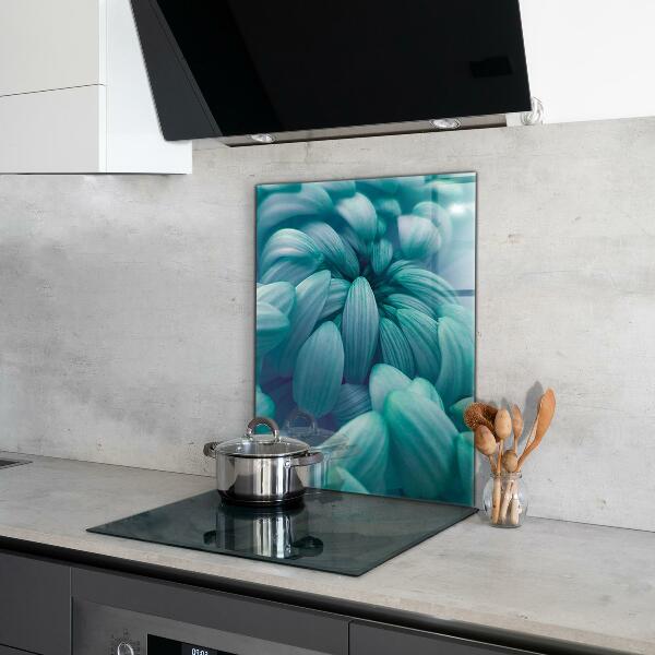 Spatscherm keuken glas Blauwe chrysant