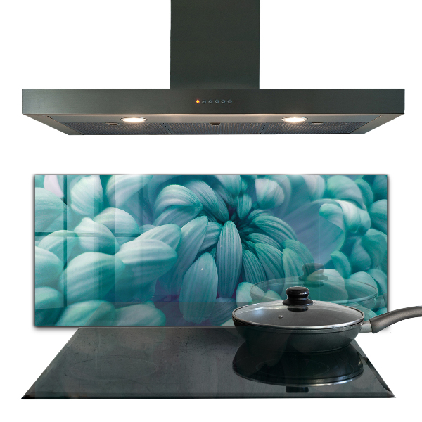 Spatscherm keuken glas Blauwe chrysant