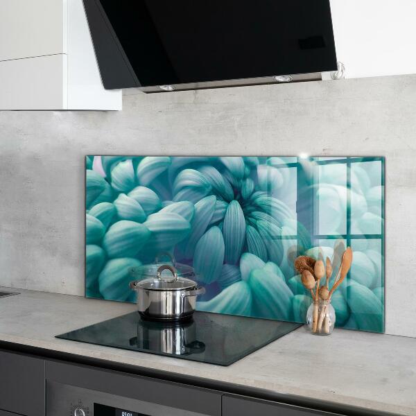 Spatscherm keuken glas Blauwe chrysant