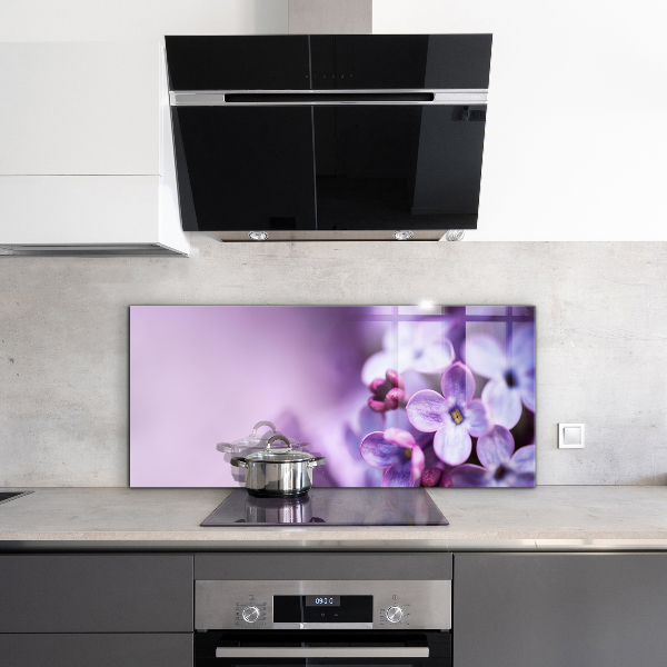 Achterwand keuken Paarse bloemen