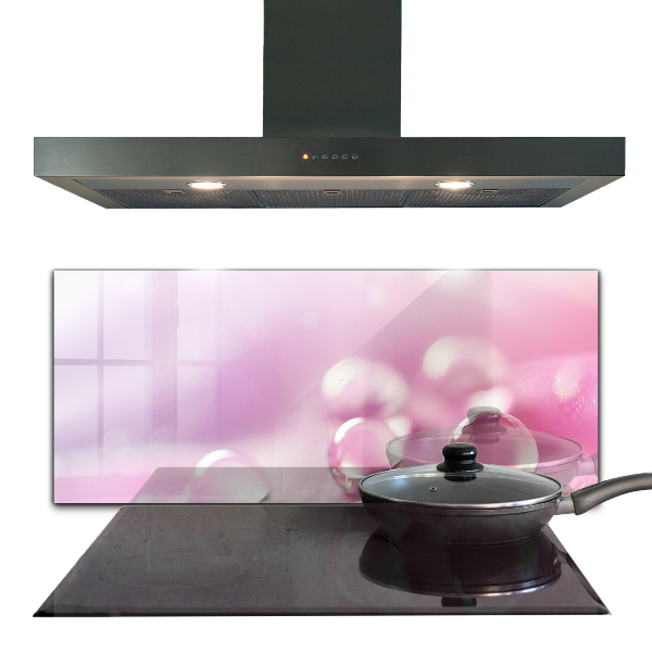 Keuken achterwand glas Dauwdruppels op een roze bloem