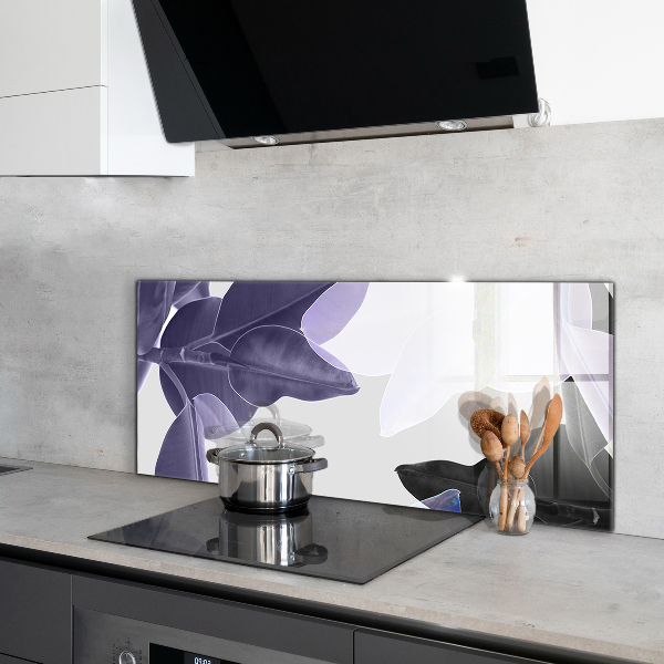 Spatscherm keuken glas Illustratie van exotische bladeren