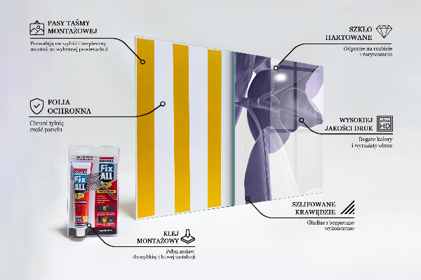 Spatscherm keuken glas Illustratie van exotische bladeren
