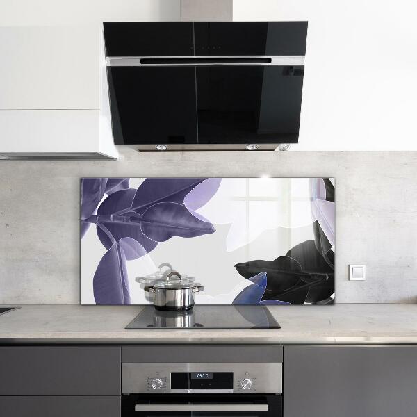 Spatscherm keuken glas Illustratie van exotische bladeren