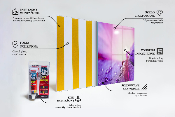 Achterwand keuken Paarse bloem met ochtenddauw
