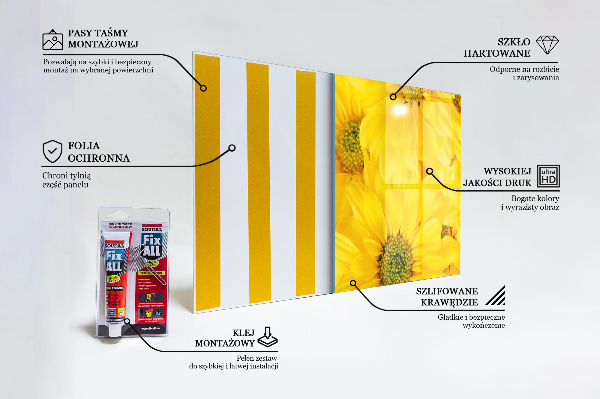 Spatscherm keuken glas Zomerse gele bloemen