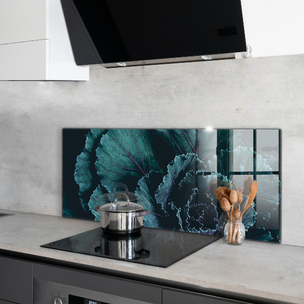 Spatscherm keuken glas Donkergroene koolbladeren