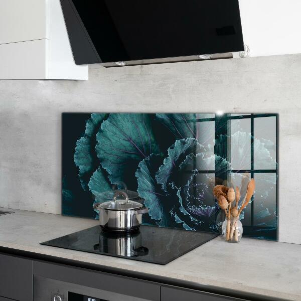 Spatscherm keuken glas Donkergroene koolbladeren