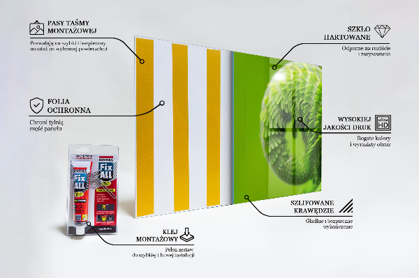 Spatscherm keuken glas Groen varenblad
