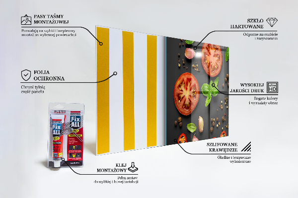 Spatplaat keuken Italiaanse keuken Basilicum Tomaten
