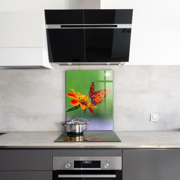 Foto achterwand keuken Vlinder op een zomerbloem