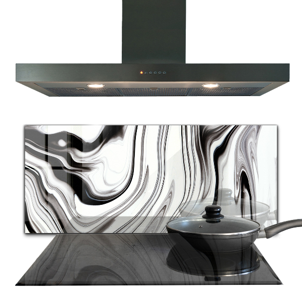 Spatplaat keuken Aquarel in zwart-wit