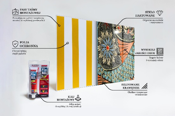 Spatscherm keuken glas Mozaïekvis Vintage Keramiek
