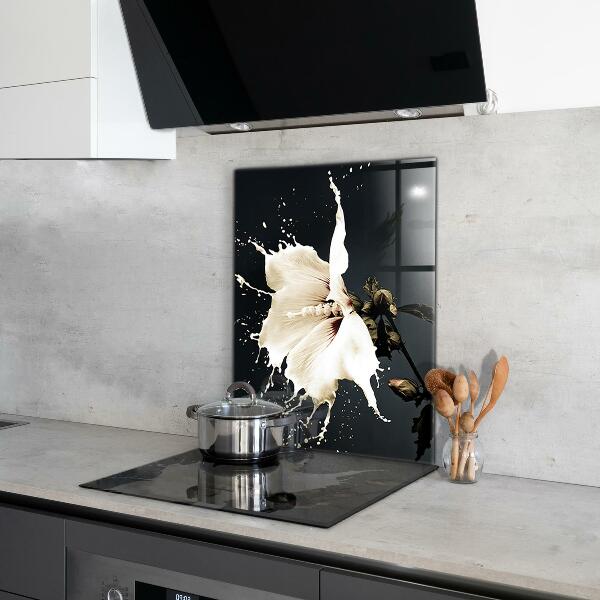 Achterwand keuken Abstracte witte bloem