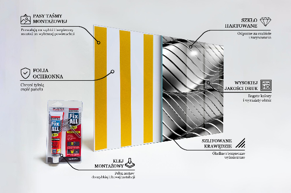 Spatscherm keuken glas Abstracte metaalgolven