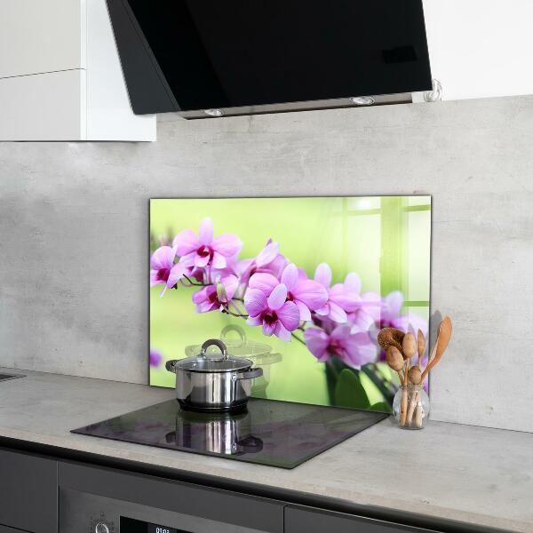 Keuken achterwand glas Paarse orchidee