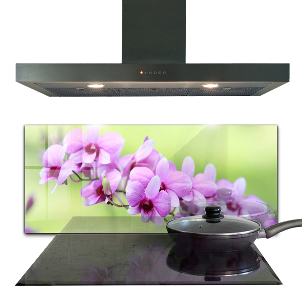 Keuken achterwand glas Paarse orchidee