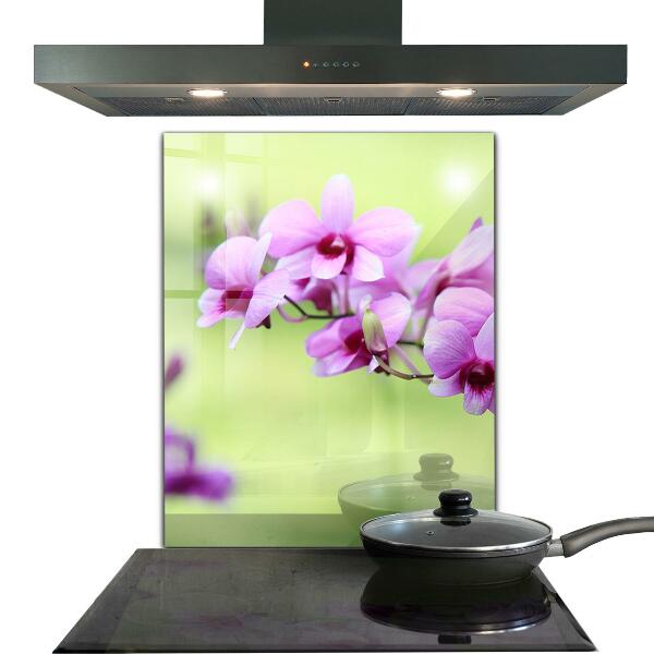 Keuken achterwand glas Paarse orchidee