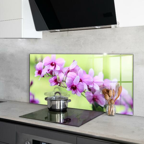 Keuken achterwand glas Paarse orchidee