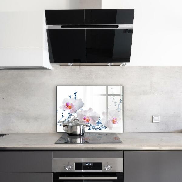 Keuken achterwand glas Waterdoordrenkte orchidee
