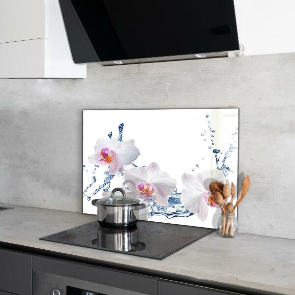 Keuken achterwand glas Waterdoordrenkte orchidee