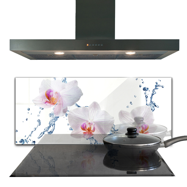 Keuken achterwand glas Waterdoordrenkte orchidee