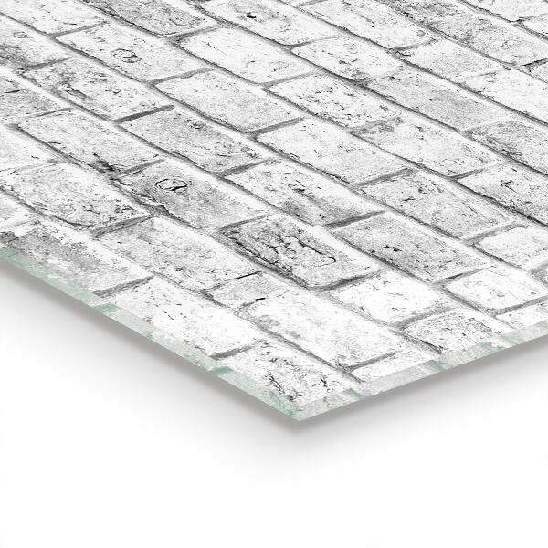 Keuken achterwand glas Grijze baksteen natuursteen