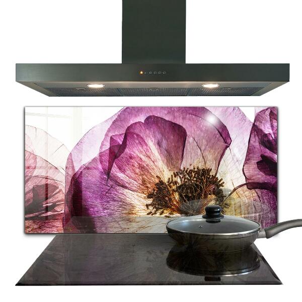 Keuken achterwand glas Details van delicate bloemen