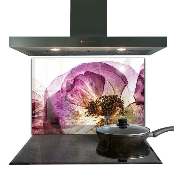 Keuken achterwand glas Details van delicate bloemen