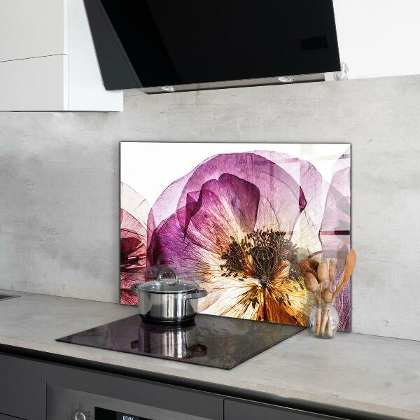 Keuken achterwand glas Details van delicate bloemen