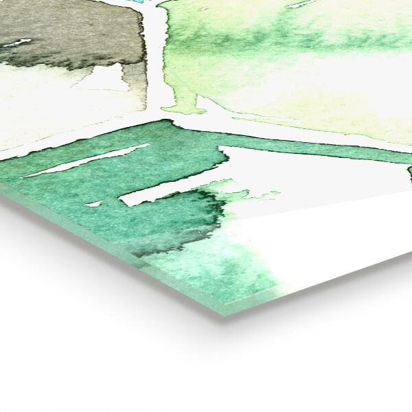 Achterwand keuken Geometrische patronen in aquarel