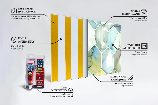 Achterwand keuken Geometrische patronen in aquarel