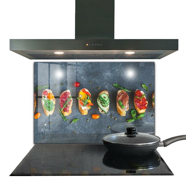 Keuken achterwand glas Voorgerechten Smakelijke sandwiches